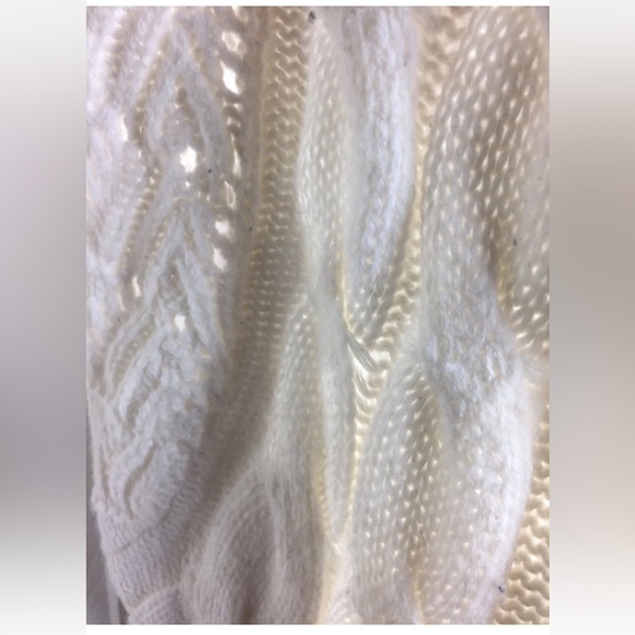 DELIA'S IVORY OPEN CABLE KNIT CARDIGAN SWEATER SIZE MEDIUM - Picture 5 of 6